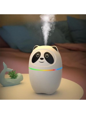Sevimli Panda Figürlü Hava Nemlendirici – Ultrasonik Soğuk Buhar Makinesi, LED Işıklı Masaüstü Oda Nemlendirici